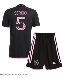 Günstige Inter Miami Sergio Busquets #5 Auswärts Trikotsatzt Kinder 2024-25 Kurzarm (+ Kurze Hosen)